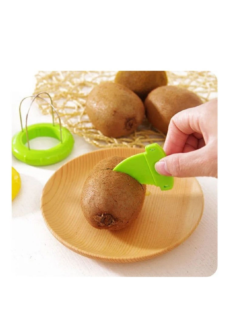 ام كيو عدد ٢  قطعة قشاره فاكهه و خضروات ، قاطع كيوي ستانلس ستيل - Image 3