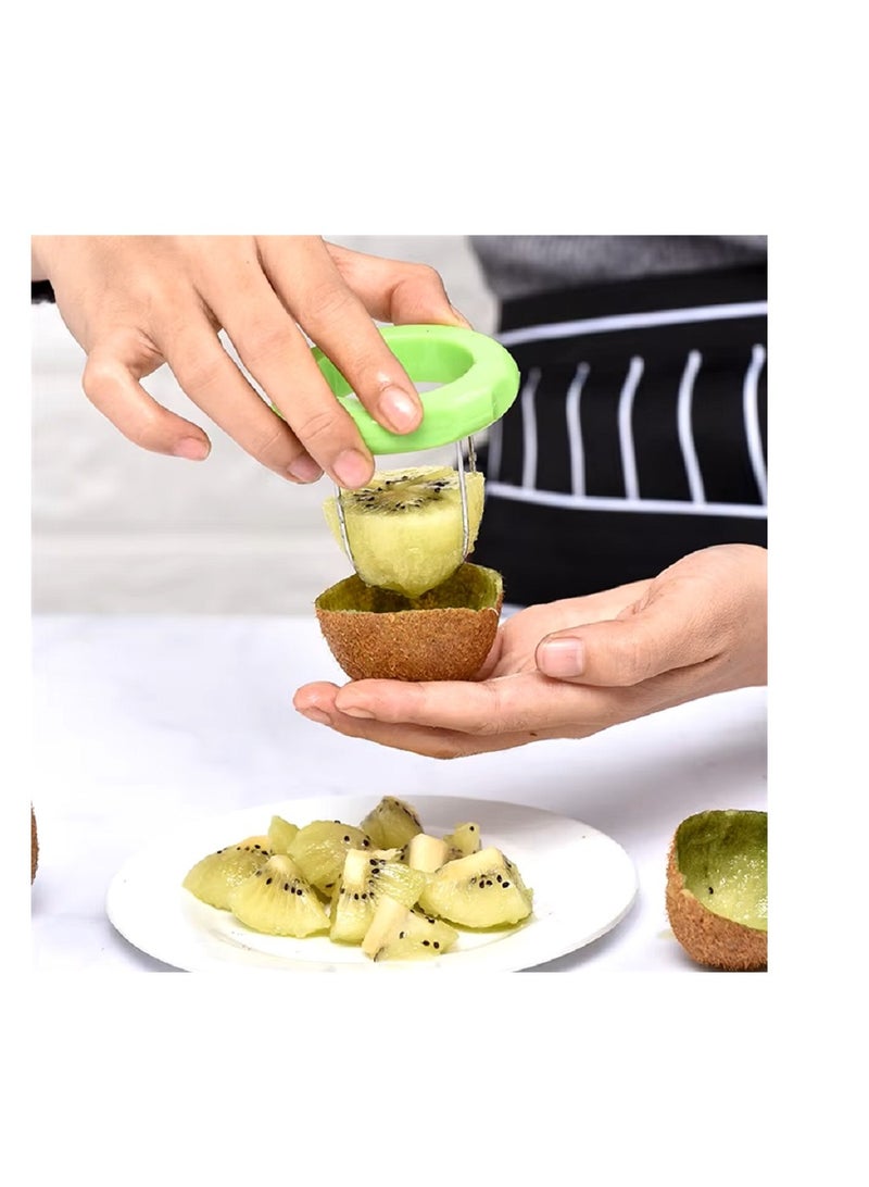 ام كيو عدد ٢  قطعة قشاره فاكهه و خضروات ، قاطع كيوي ستانلس ستيل - Image 4