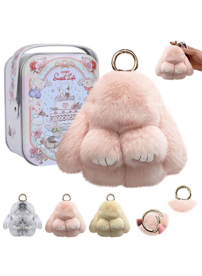Lucift Bunny Lulu Keychain, Pink, Cute Bunny Plush Keychain With Exquisite Box, For Christmas Gifts - Image 1