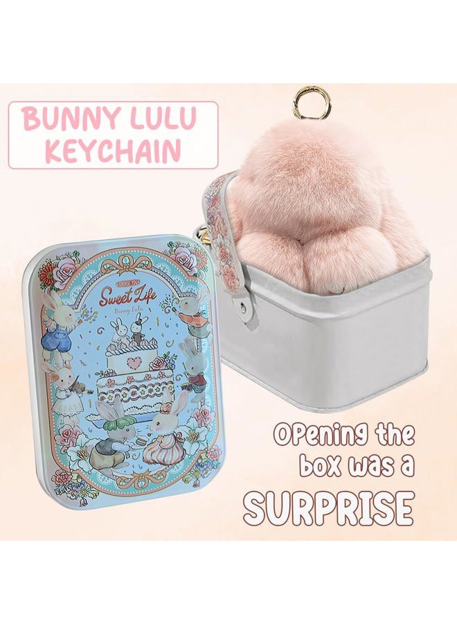 Lucift Bunny Lulu Keychain, Pink, Cute Bunny Plush Keychain With Exquisite Box, For Christmas Gifts - Image 4