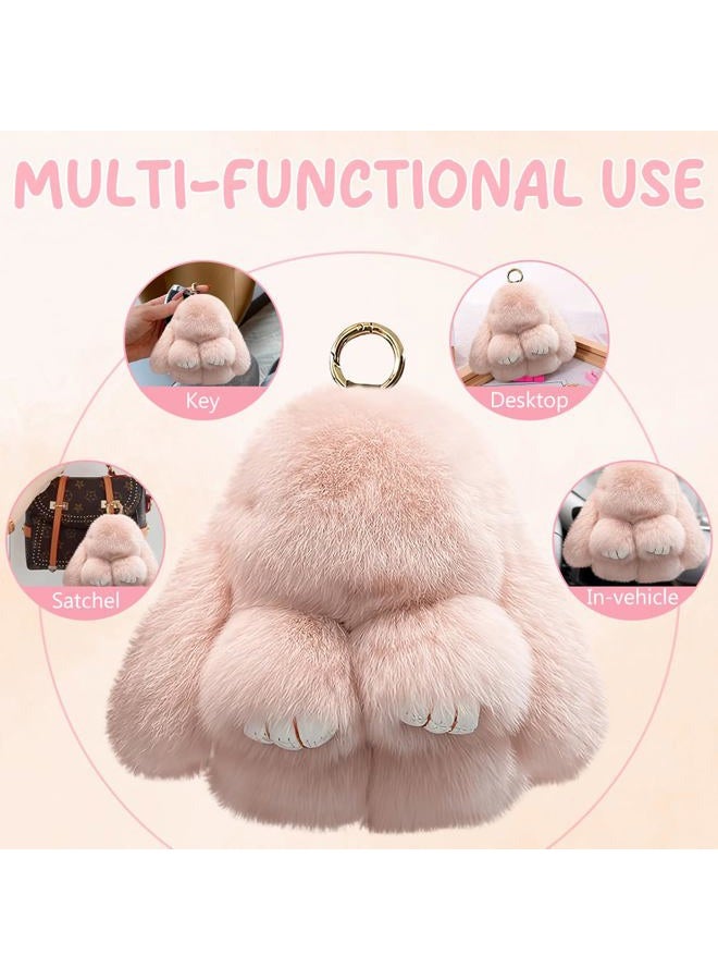 Lucift Bunny Lulu Keychain, Pink, Cute Bunny Plush Keychain With Exquisite Box, For Christmas Gifts - Image 3