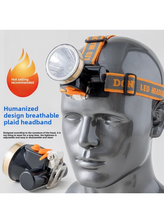 Generic Long Battery Life Rechargeable Lithium Battery Egfeld Strong Light Head-mounted Shipyard Safety Helmet Headlamp-Color:501 Black Hat Hook  - Image 5