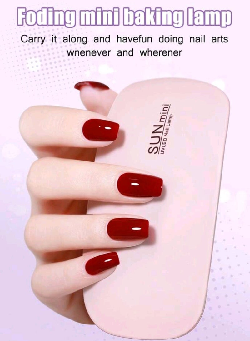 UV LED Nail Dyer Mini Gel Nail Lamp Portable Curing Lamp For Gel Nail Polish, Professional Salon Finger Toe Lights, Home DIY