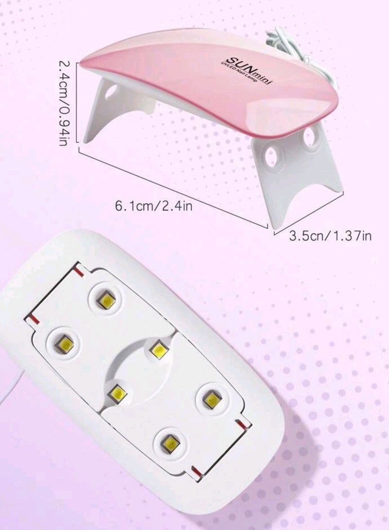 UV LED Nail Dyer Mini Gel Nail Lamp Portable Curing Lamp For Gel Nail Polish, Professional Salon Finger Toe Lights, Home DIY