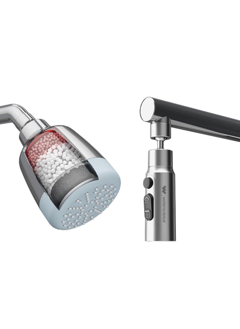 WaterScience WaterScience Shower Filter for Hard Water Tap Extender for Kitchen Sink Compact  - Image 1