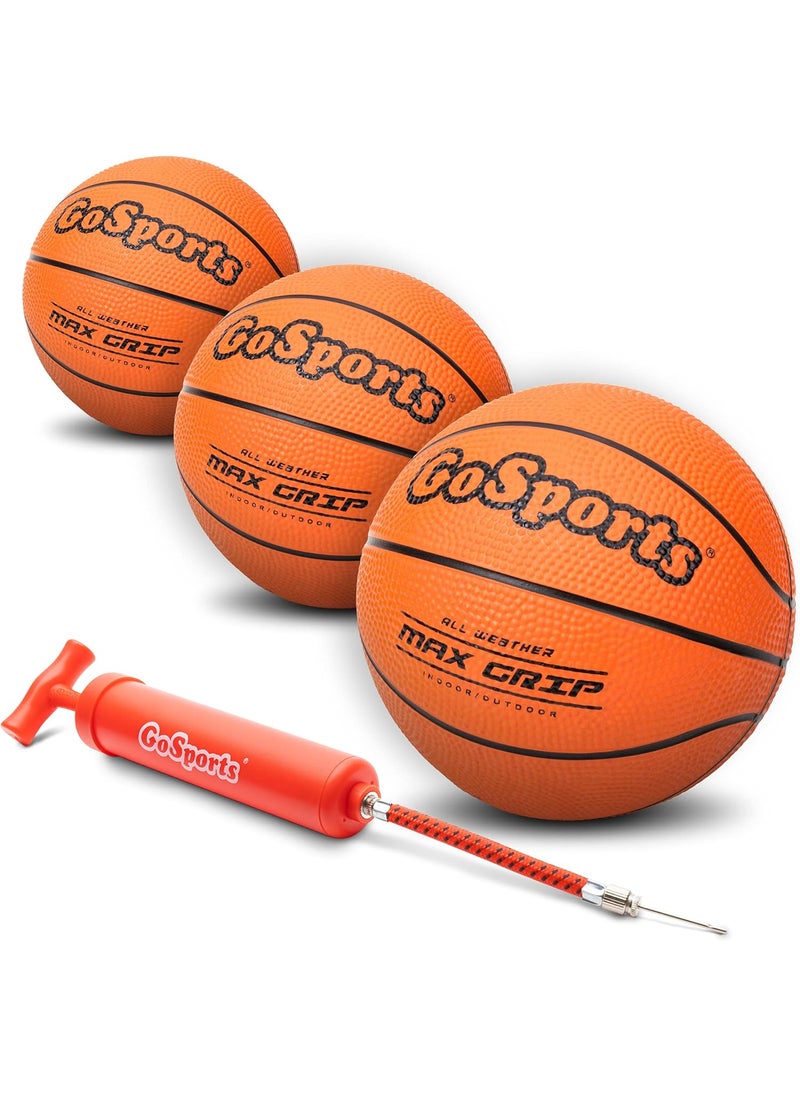 GoSports GoSports 5 Inch Mini Basketball 3 Pack with Premium Pump  Perfect for Mini Hoops or Training  - Image 1