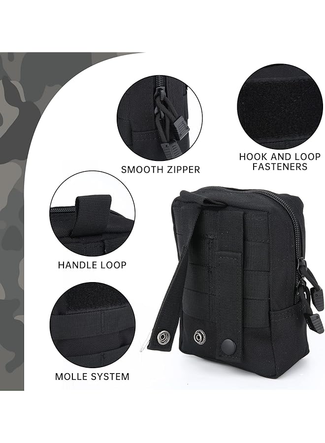 Excefore 2pcs Tactical Molle Pouch EDC Utility Gadget Outdoor Men Waist Bag with Phone Belt Clip Holder Holster for Outdoor Hunting Camping Hiking Trekking - Image 2