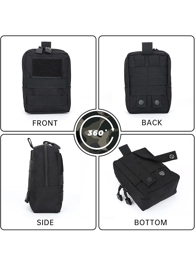 Excefore 2pcs Tactical Molle Pouch EDC Utility Gadget Outdoor Men Waist Bag with Phone Belt Clip Holder Holster for Outdoor Hunting Camping Hiking Trekking - Image 3