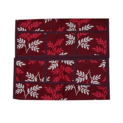 KANUSHI Industries® Fridge Cover for Top/Refrigerator Cover (Color- Maroon)(FRI-SMAL-LEAVES-MAROON-01) - Image 3
