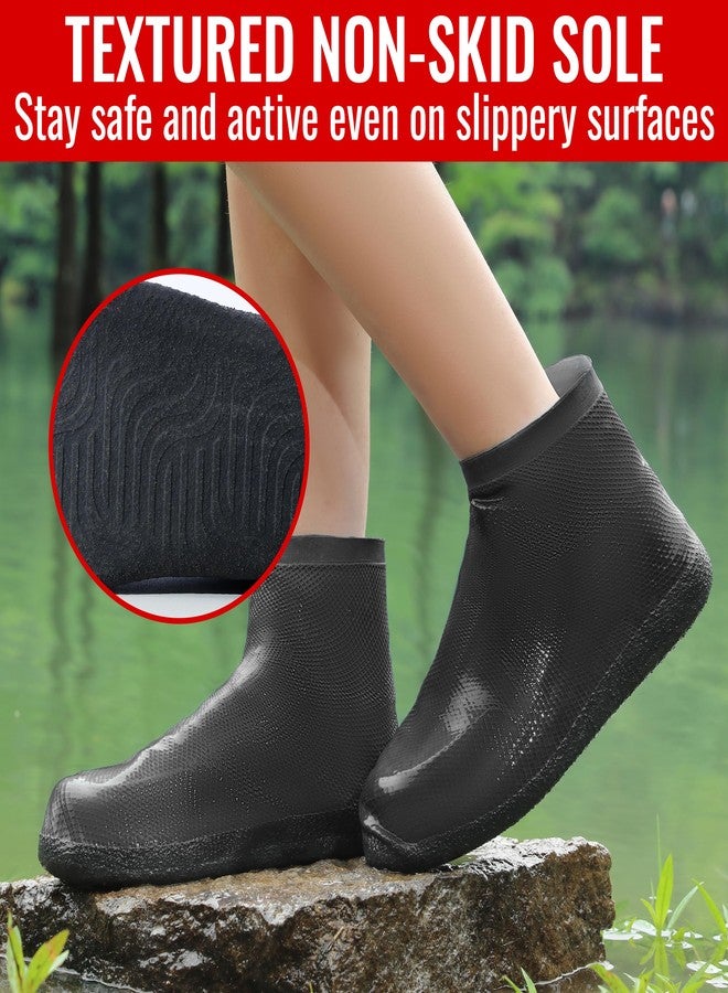 Galashield Rain Shoe Covers | Waterproof Shoe Covers for Men Women | Reusable Galoshes Overshoes, Black, Medium - Image 4