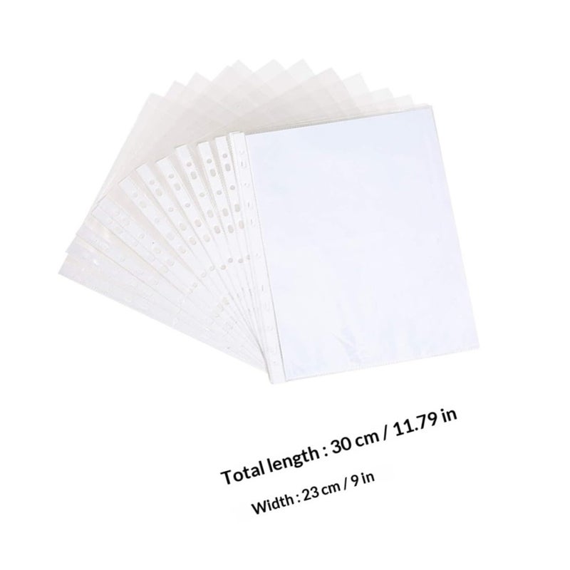 200 Sheets 11 Hole A4 Plastic Sheet Protectors Acid Free Thickened Page Sleeves for Binder - Image 3