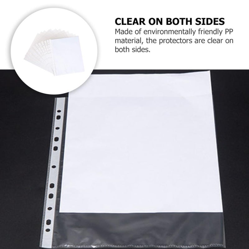 200 Sheets 11 Hole A4 Plastic Sheet Protectors Acid Free Thickened Page Sleeves for Binder - Image 4