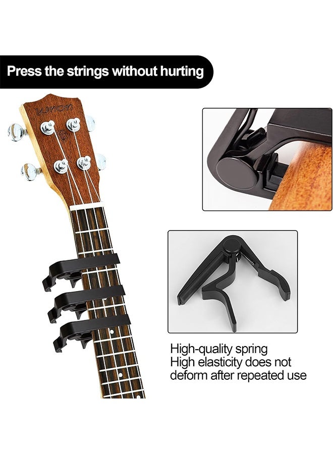 JS Guitar Capo, Aluminum Alloy Guitar Capo Clamp for 6-String Acoustic, Classic and Electric Guitar (Black) - Image 3