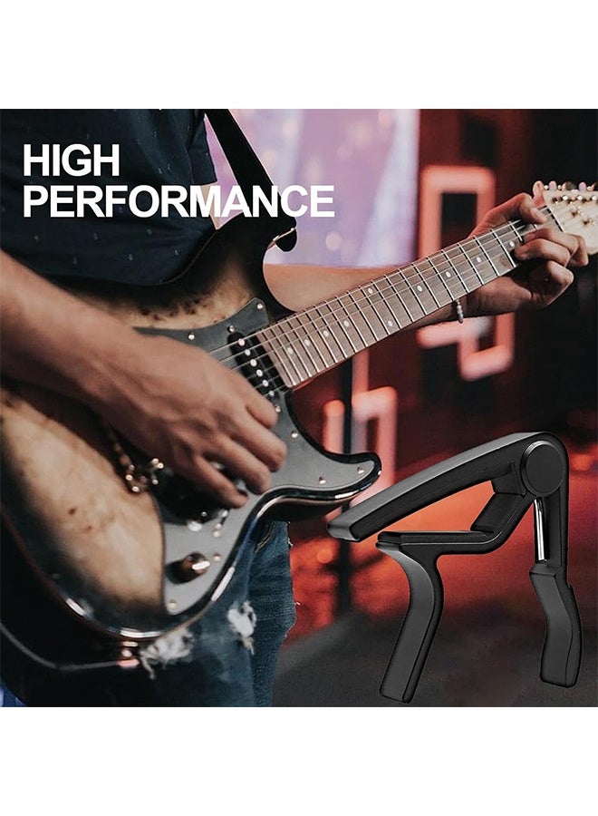 JS Guitar Capo, Aluminum Alloy Guitar Capo Clamp for 6-String Acoustic, Classic and Electric Guitar (Black) - Image 4