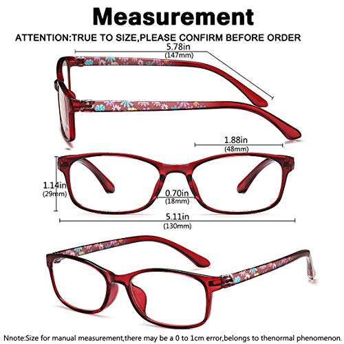 EYEURL Reading Glasses Womens Blue Light Blocking - 2 Pairs Ladies Computer Readers +1.25 Lightweight Quality Colorful Eyeglass - Image 2