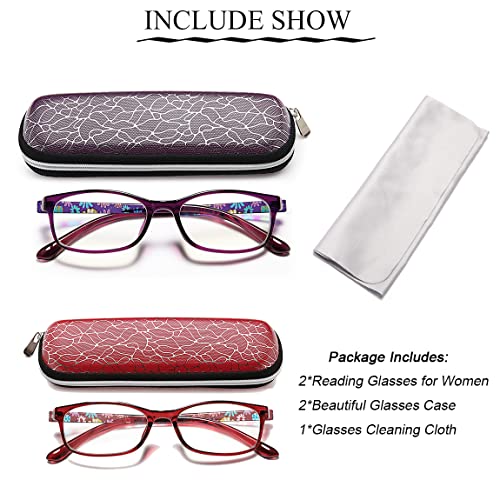 EYEURL Reading Glasses Womens Blue Light Blocking - 2 Pairs Ladies Computer Readers +1.25 Lightweight Quality Colorful Eyeglass - Image 5