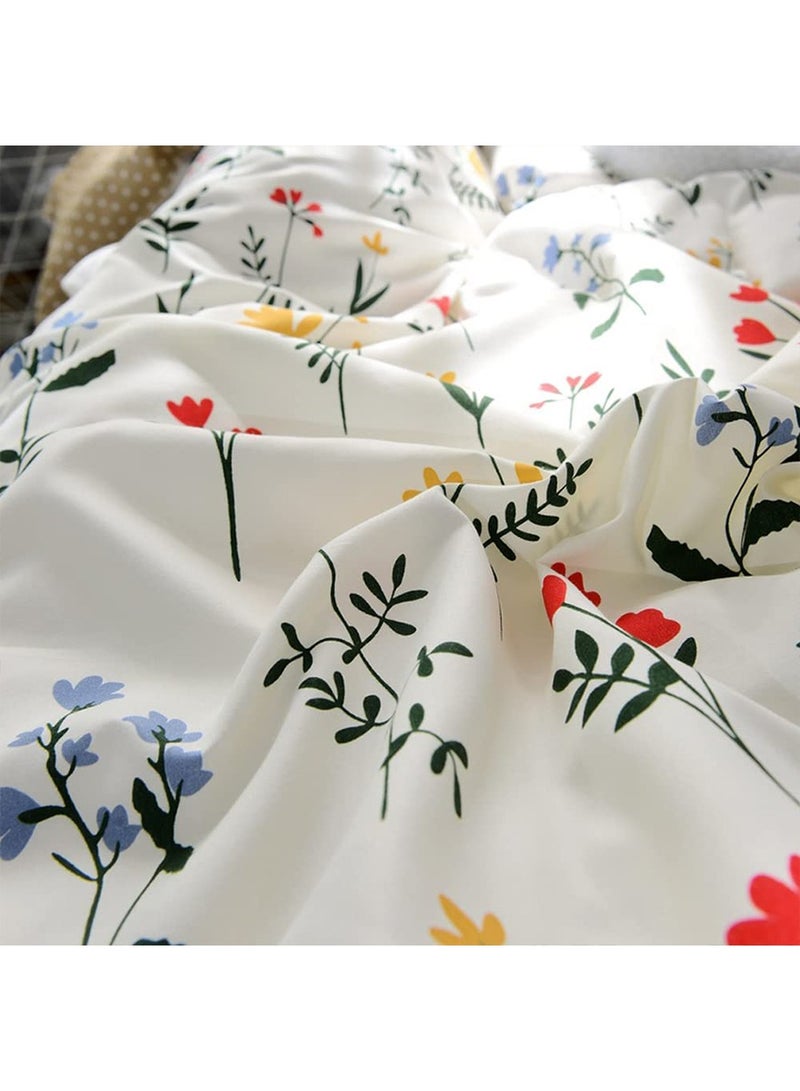 زيريفام طقم غطاء لحاف مزين بالزهور، طقم غطاء لحاف من الألياف الدقيقة فائق النعومة مكون من 4 قطع مع سحاب إغلاق، طقم سرير مطبوع بنمط مع 2 كيس وسادة (220 × 240 سم) - Image 5
