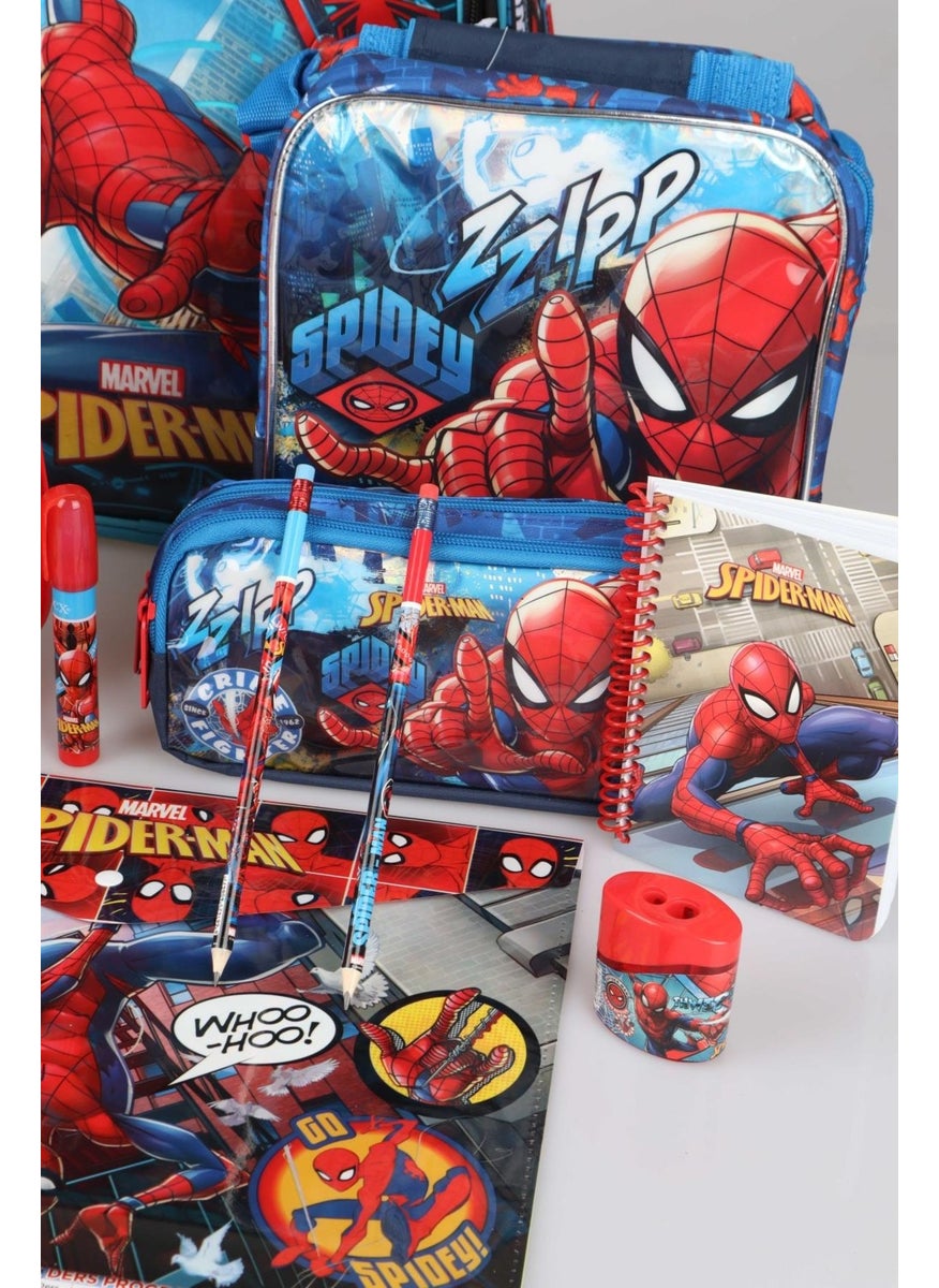 SPIDERMAN Licensed School Lunch Box and Pencil Bag with Water Bottle and Full Stationery Set  - Image 3