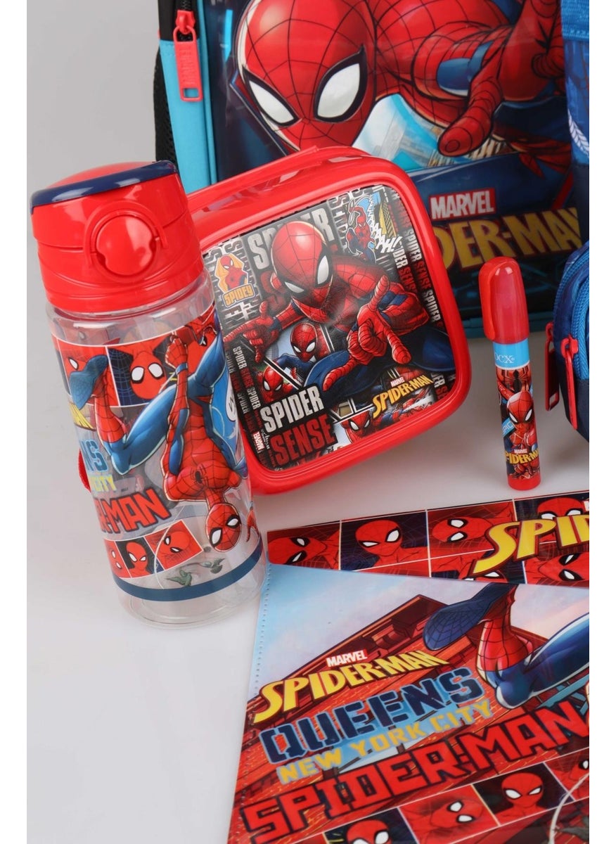 SPIDERMAN Licensed School Lunch Box and Pencil Bag with Water Bottle and Full Stationery Set  - Image 4