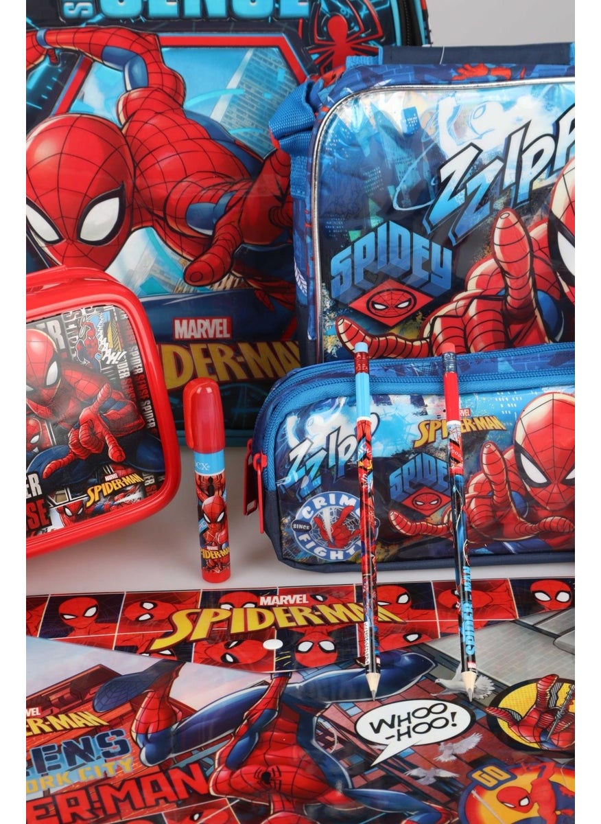 SPIDERMAN Licensed School Lunch Box and Pencil Bag with Water Bottle and Full Stationery Set  - Image 5