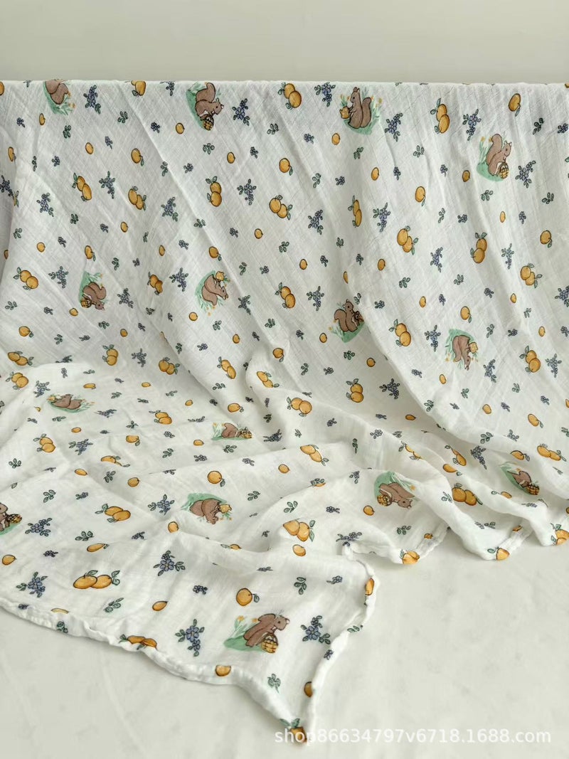 Double-Layer Bamboo Fiber Gauze Baby Class A Gauze Cover Blanket Four-Layer Wrapping Towel Bath Towel Children'S Bamboo Cotton Cool And Soft In Summer - Image 1