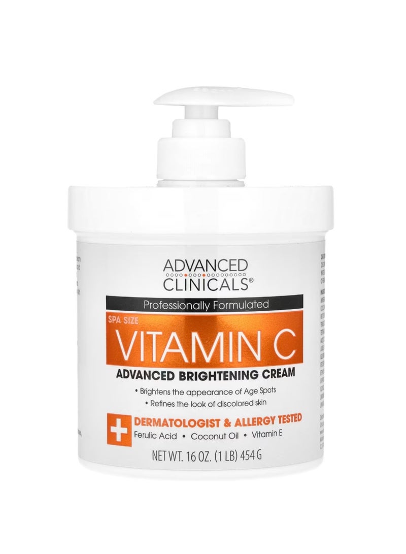 Advanced Clinicals Vitamin C Advanced Brightening Cream 16 oz (454 g) - Image 1