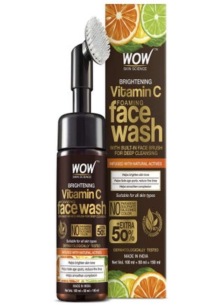 WOW Skin Science Brightening Vitamin C Foaming Face Wash with Built-In Face Brush for deep cleansing - No Parabens, Sulphate, Silicones & Color - 100mL + 50mL = 150mL - pzsku/Z295D4D45FC5C4034E750Z/45/_/1670248080/d264faa7-8750-418c-a0bf-478442f3e33f