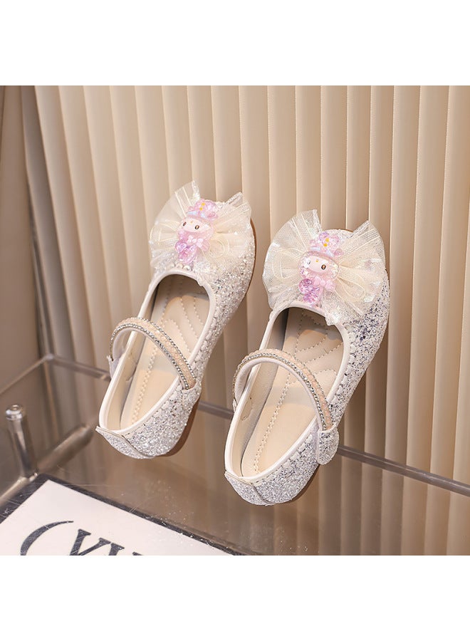 Girl's Princess Shoes New Style Children Leather Shoes Little Girl Crystal Shoes Baby Soft Sole My Melody Dress Shoes