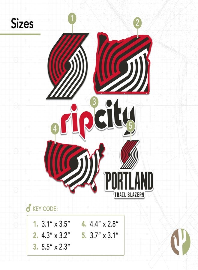 Desert Cactus Portland Trailblazers Sticker NBA Officially Licensed Sticker Vinyl Decal Laptop Water Bottle Car Scrapbook (Type 2-3) - Image 3