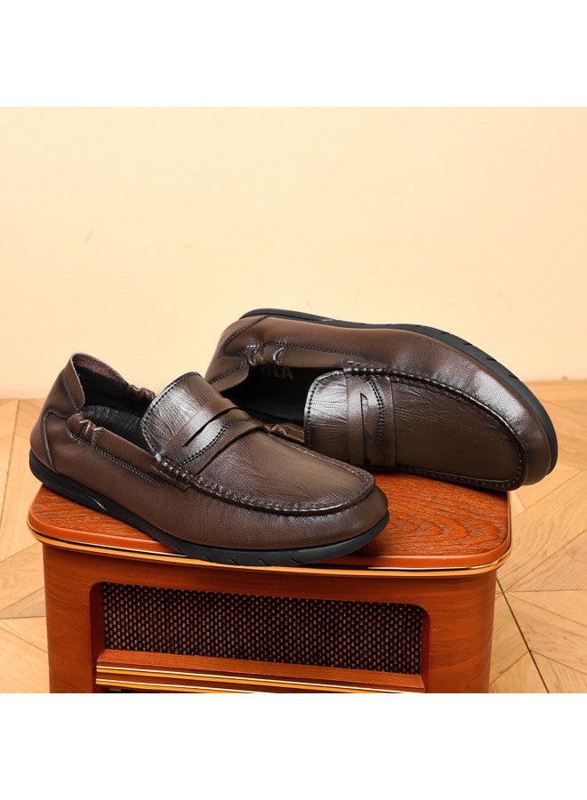 HLA Men's Leather Shoes 2025 New Collection, Simple And Stylish Casual Leather Shoes For Men, Loafers Slip-on Casual Shoes - Image 2