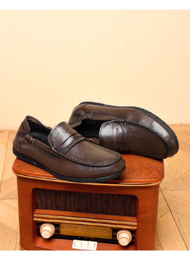 HLA Men's Leather Shoes 2025 New Collection, Simple And Stylish Casual Leather Shoes For Men, Loafers Slip-on Casual Shoes - Image 1