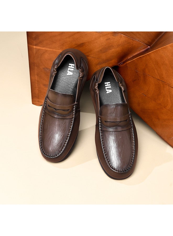 HLA Men's Leather Shoes 2025 New Collection, Simple And Stylish Casual Leather Shoes For Men, Loafers Slip-on Casual Shoes - Image 3