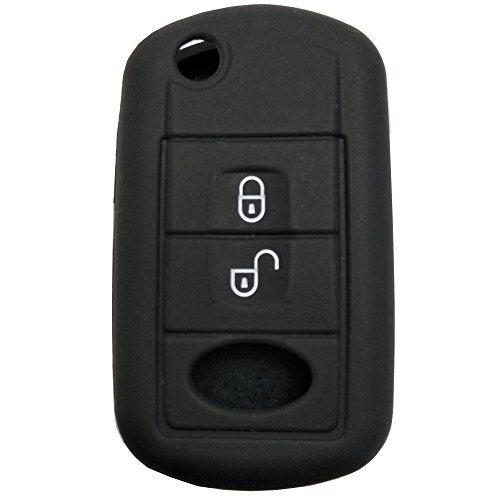 Arruweer Keyless Entry Remote Key Fob Skin Cover Protective Silicone Rubber key Jacket Protector for Land Rover Discovery LR3 Range Rover Sport (Black) - Image 1