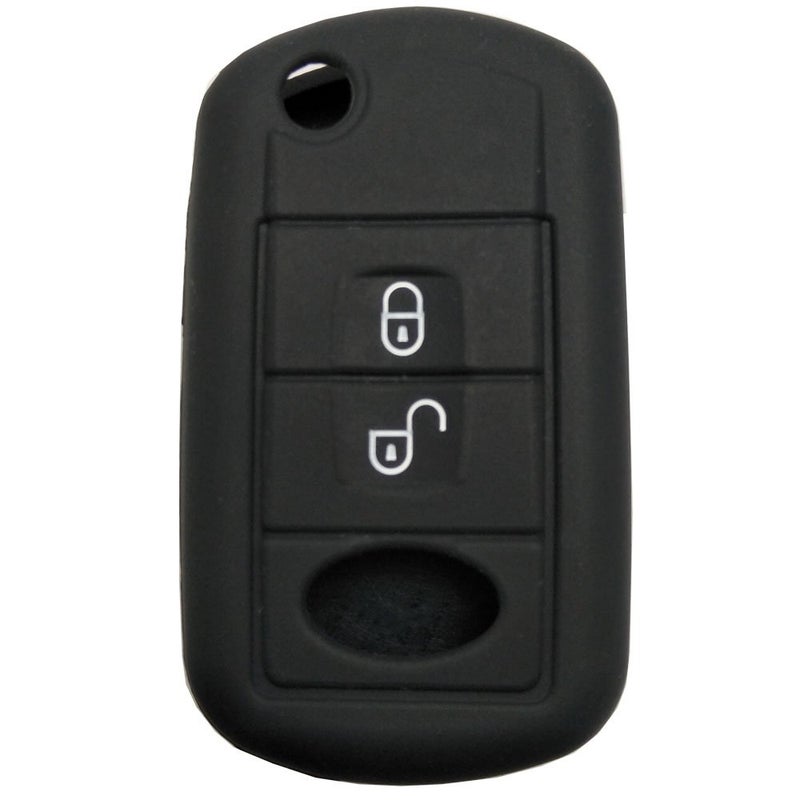 Arruweer Keyless Entry Remote Key Fob Skin Cover Protective Silicone Rubber key Jacket Protector for Land Rover Discovery LR3 Range Rover Sport (Black) - Image 4
