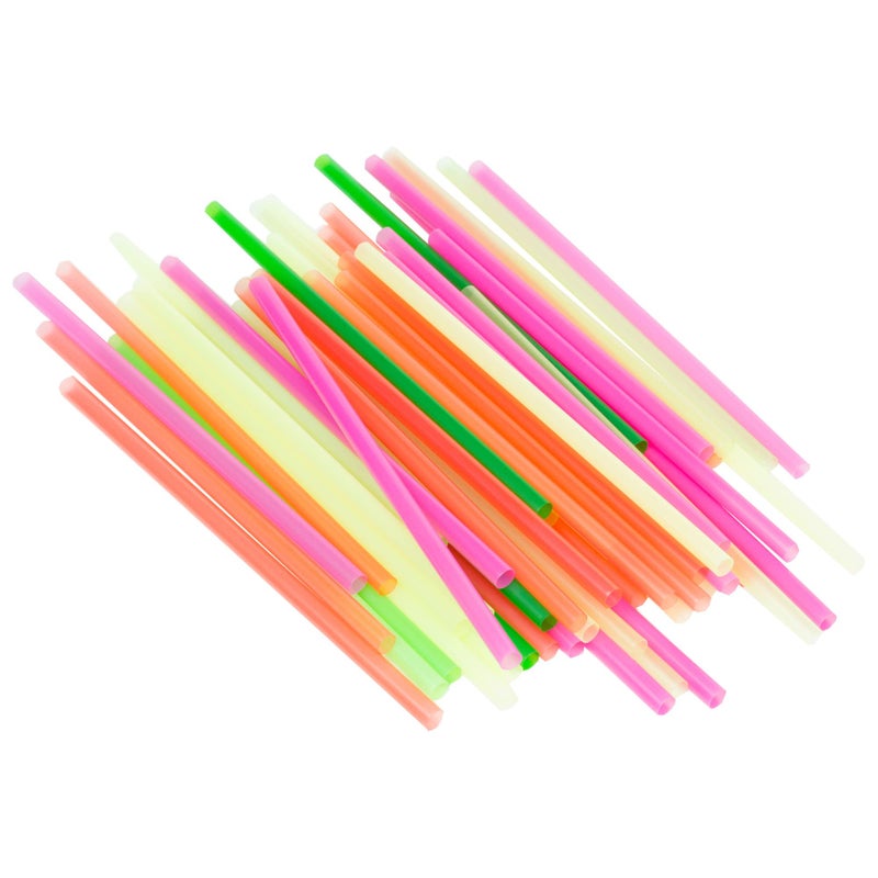 Chef Craft Neon Smoothie Straws  8 inch 50 Piece Set  Assorted - Image 1