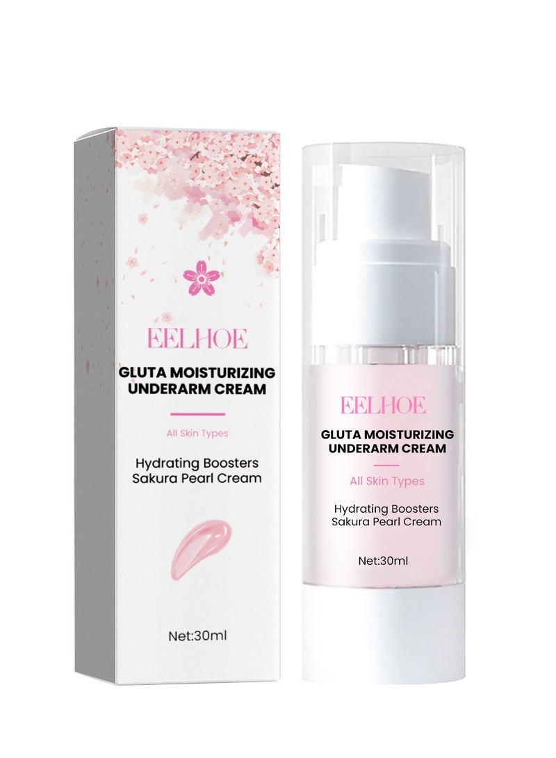 EELHOE Gluta Moisturizing Underarm Cream, Whitening Cream for Underarm Whitening, Sakura Pearl Cream, Body Bleaching Cream，Body Dark Spot Remover，Skin Whitening Cream, Brightening Cream - Image 1