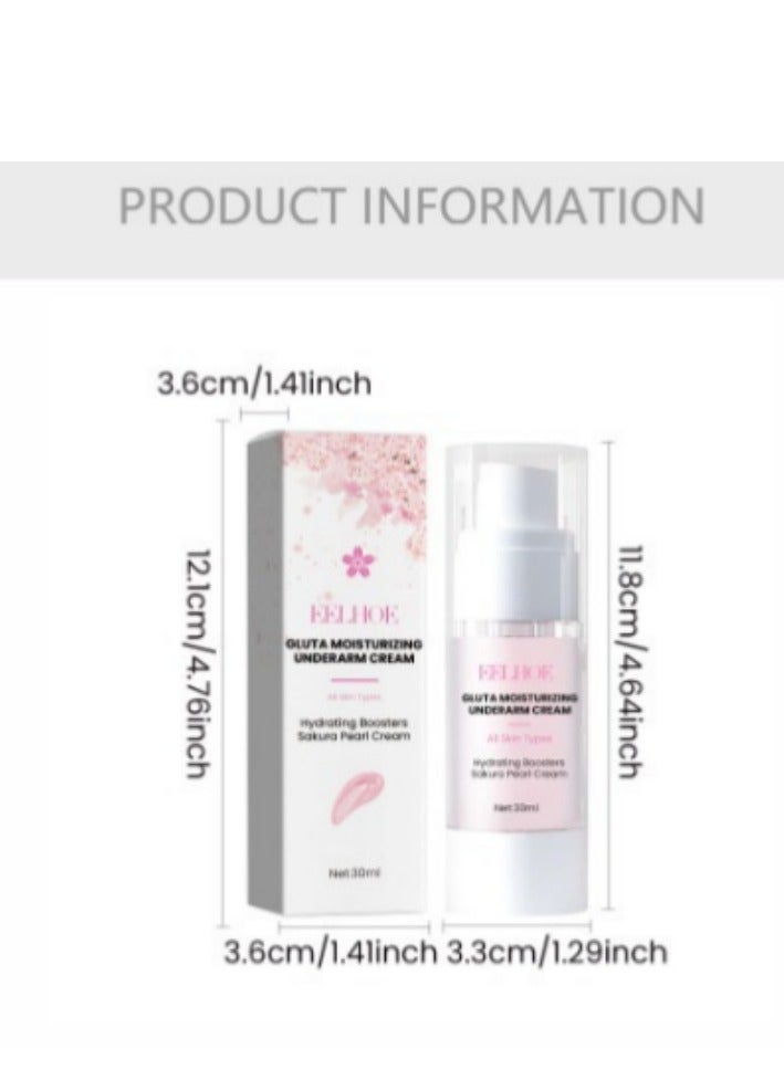 EELHOE Gluta Moisturizing Underarm Cream, Whitening Cream for Underarm Whitening, Sakura Pearl Cream, Body Bleaching Cream，Body Dark Spot Remover，Skin Whitening Cream, Brightening Cream - Image 5