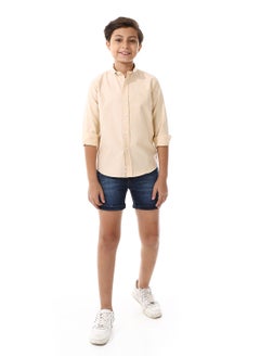 Andora Elastic Waist Boys Cotton Denim Short - Navy Blue  - Image 5