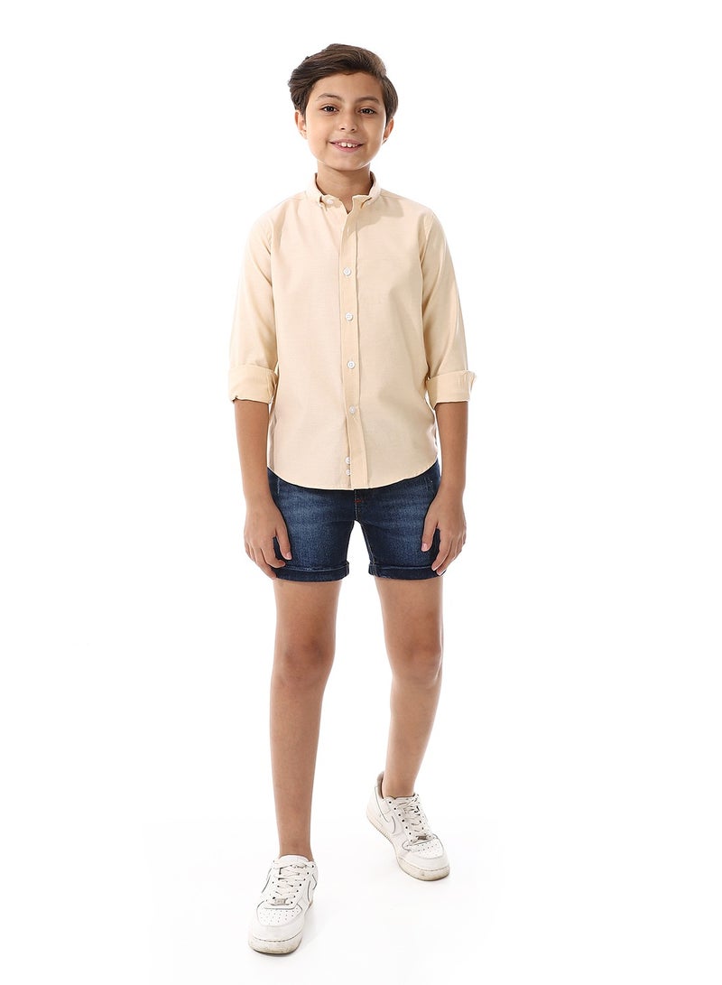 Andora Elastic Waist Boys Cotton Denim Short - Navy Blue - Image 5