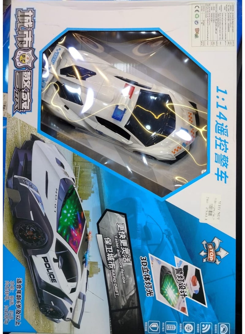 لعبة سيارة شرطة للأطفال بجهاز تحكم عن بعد – سيارة سباق كهربائية بلاستيكية قابلة لإعادة الشحن، تصميم واقعي وسرعة عالية، هدية مثالية للأولاد والبنات - Image 4