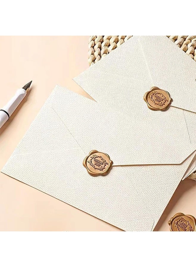 بوفان مجموعة من 16 قطعة من أظرف بطاقات المعايدة، أظرف عتيقة لحفلات الزفاف وأعياد الميلاد والتخرج (3 أظرف + 10 أوراق من ورق المراسلات الأصفر + 3 ألوان طلاء النار) - Image 5