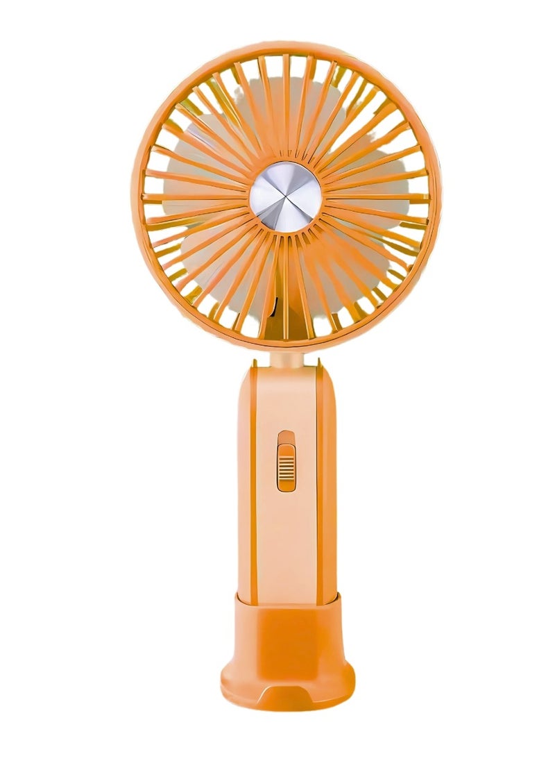 VIO Mini Handheld Foldable Desktop USB Rechargeable Cooling Fan 2 in 1 Portable Handheld Fan with 2 Modes Strong Wind and Cool Breeze Gear Light Function and Mobile Phone Holder Personal Fan Lightweight USB Charging Mini Fan Lightweight Pocket Fan  - Image 1