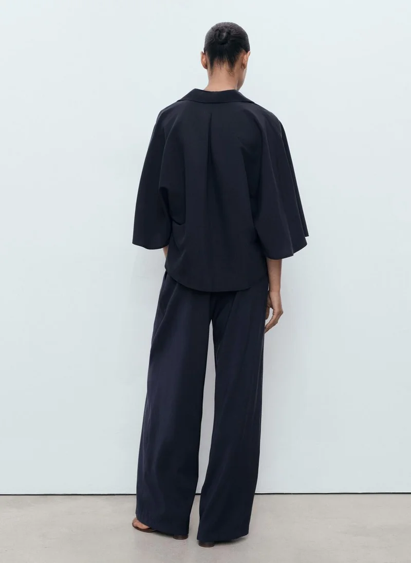 مانجو Oversized three-quarter sleeve shirt