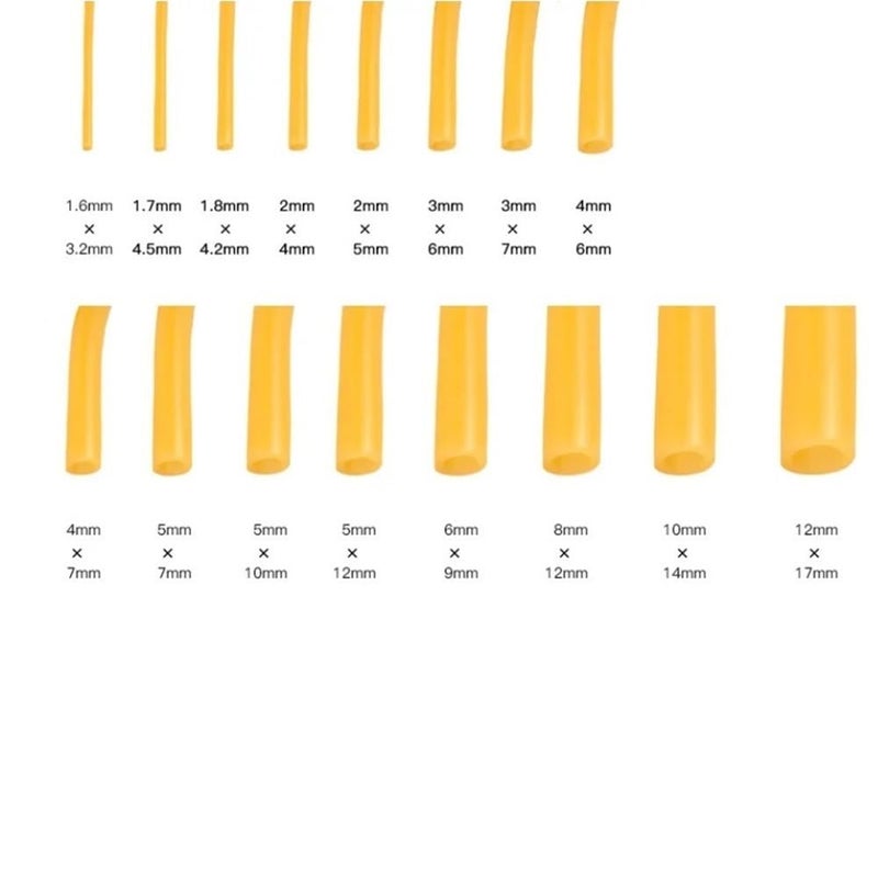 High Elasticity Yellow Hollow Round Latex Rubber Tube 12mmx9mm Lightweight Abrasion UV Resistant - Image 3