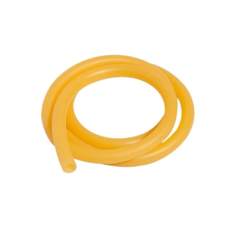 High Elasticity Yellow Hollow Round Latex Rubber Tube 12mmx9mm Lightweight Abrasion UV Resistant - Image 1