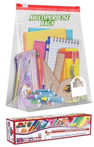 Shalimar Zip 'N' Lock Reusable Slider Bag Size (Medium) Zip Lock Bag/Vegetable Bag/Freeze Bag/MultiPurpose Storage Bag Pack of -3 (45 Bags) Color - Natural - Image 4