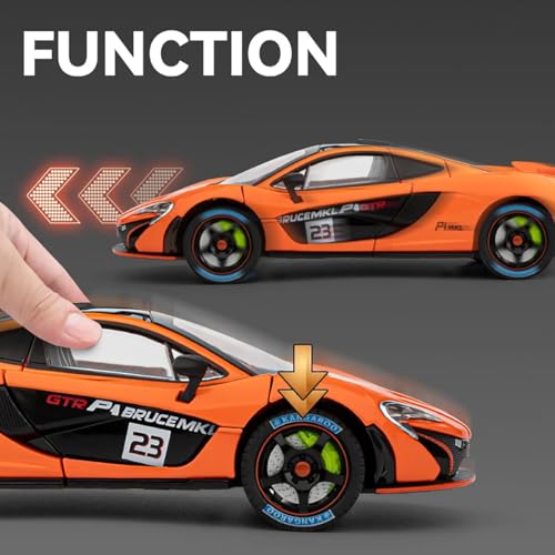 Magicwand 1:24 Scale Die-Cast Mcllaren P1 GTR【Large】【Box Packing】 with 4 Openable Doors,Pull Back Action,Lights,Music【Random Color】【Pack of 1】 - Image 4