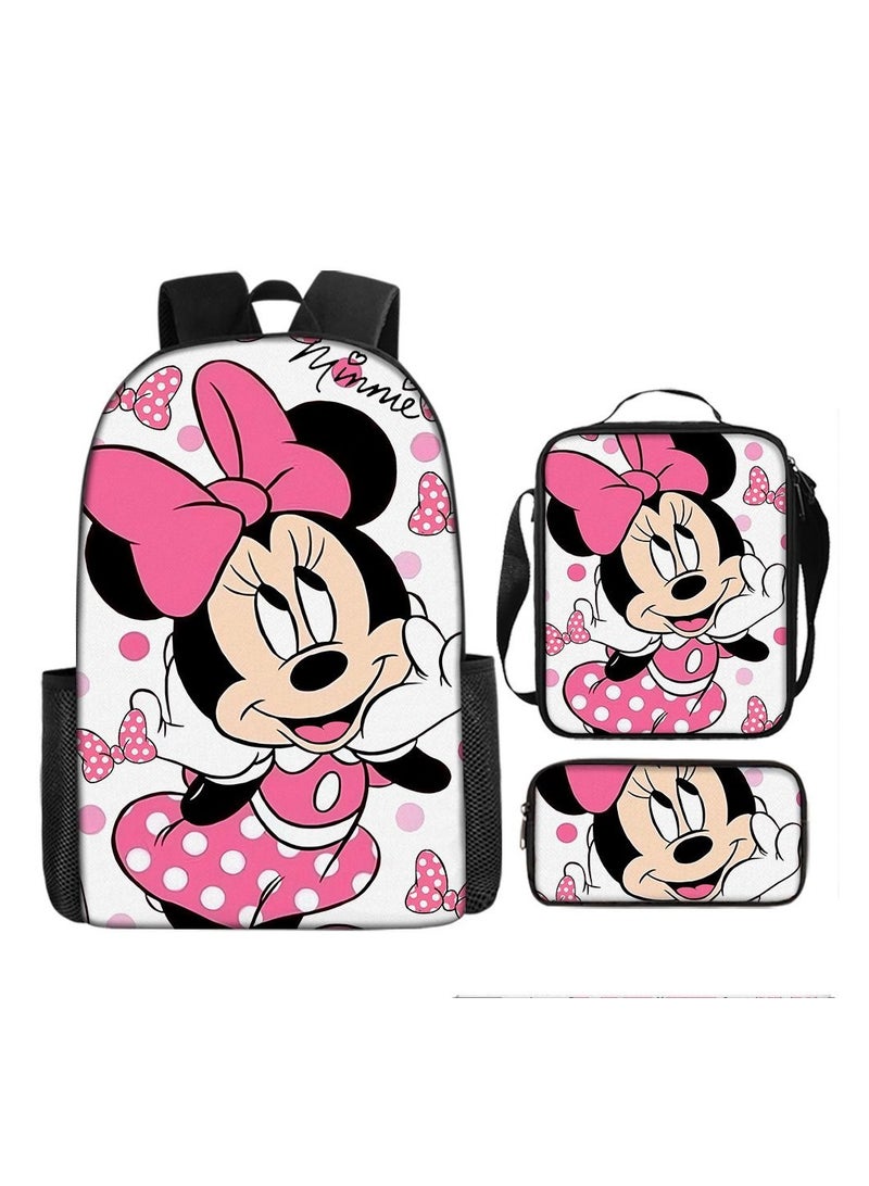 SKT Shiketro Mickey Mouse Student Backpack Children Backpack Backpack 29*16*42CM + Shoulder Bag 19*6*23CM + Pen Bag 24*7*11CM Three-piece Set 