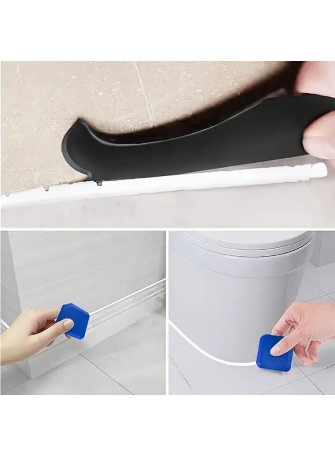 Blue 4Pcs Caulking Tool Kit Sealant Spatula Scraper Floor Tile Edge Cleaner - Image 3