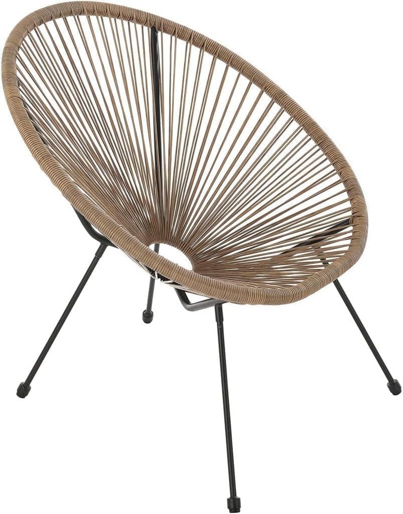 Harmony Home 3-Piece Outdoor Seating Set in Brown – 2 Acapulco Steel Chairs & Glass Top Table, Garden, Balcony & Poolside Furniture - Image 4